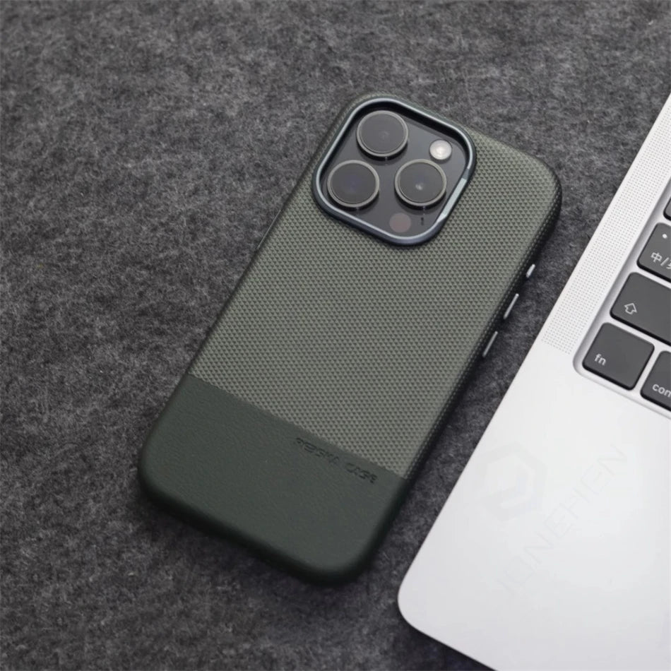 Luxury Hit Color For Magsafe High-end Magnetic Leather Case For iPhone 16 Plus 15 14 13 17 Pro Max Alloy Lens Shockproof Cover
