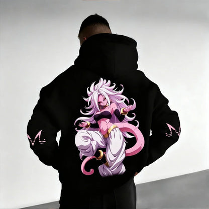 DRAGON BALL Men's Hoodie Sweatshirt Android 21 Anime Spring Autumn and Winter Boys Basic Long-sleeved Parent-child Outfit