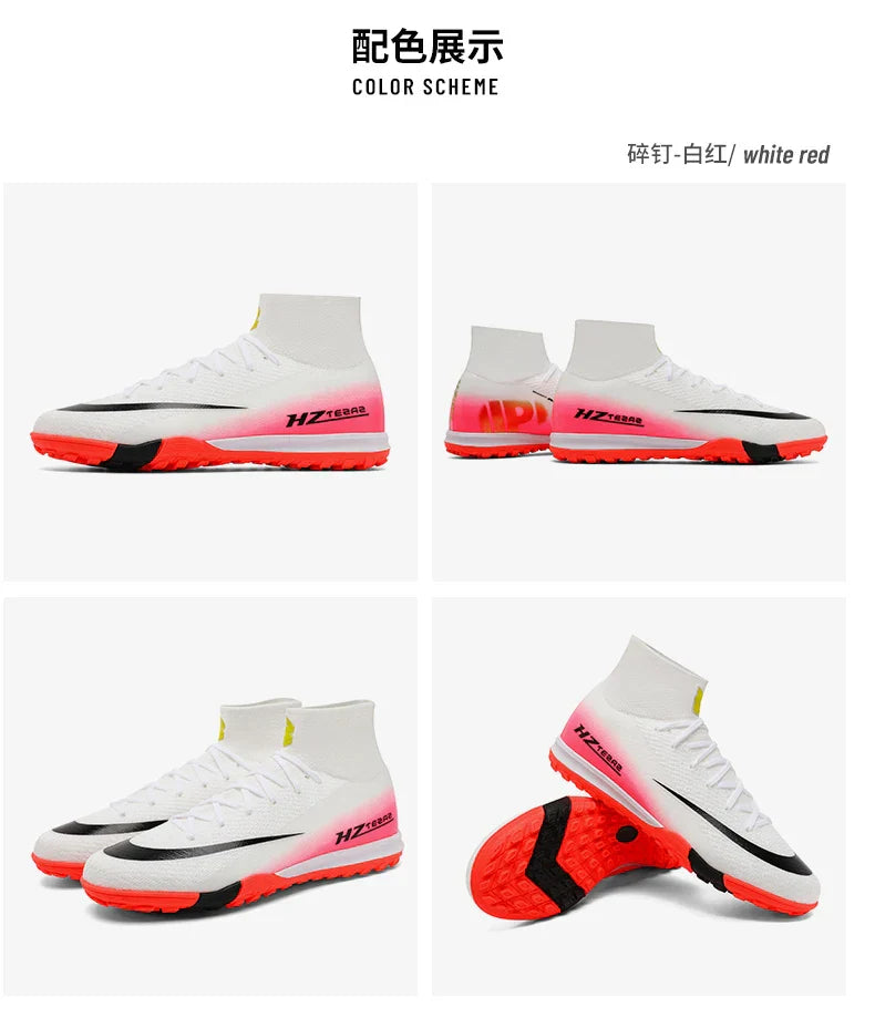 New Men Soccer Shoes Breathable Cleats Adult Outdoor Sport Football Boots Training Boys Long Spikes Non Slip Match Comfortable