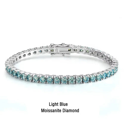 Certified Green Moissanite Tennis Bracelet for Women 925 Silver Plated 18K Gold 3/4/5/6.5mm Diamond Bracelets Fine Jewelry