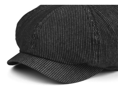 Stripe Newsboy Cap Peaky Casual Octagonal Hat Vintage Soft Berets Cap Visor Gatsby Flat Ivy Hat Four Seasons