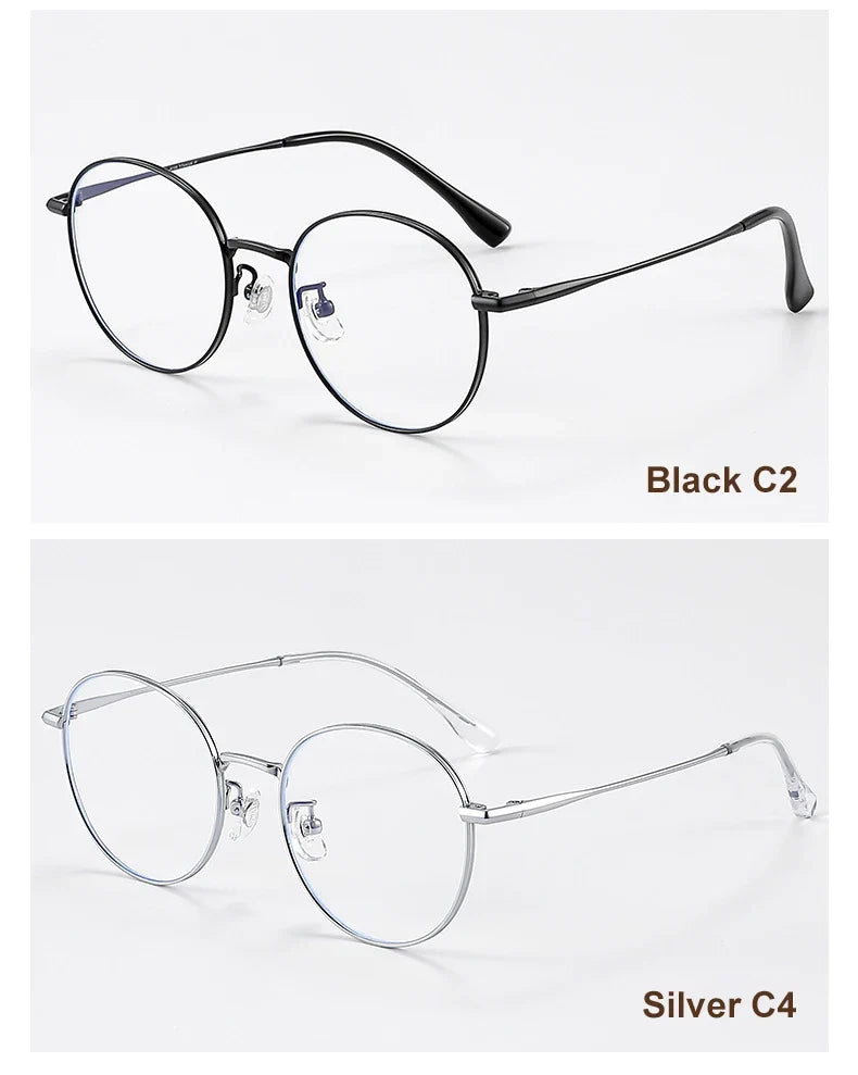 High Quality Round Ultra-light ALL Titanium Eyeglass Frames Women Myopia  Prescription Eyewear Reading Glasses 30821