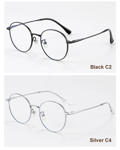 High Quality Round Ultra-light ALL Titanium Eyeglass Frames Women Myopia  Prescription Eyewear Reading Glasses 30821