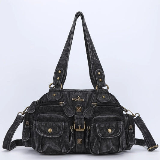 Women Handbags Satchel Top-handle Handbag Denim Shoulder Bag Dumpling Pack Give Gifts Shoulder Bags Phone Money Pack