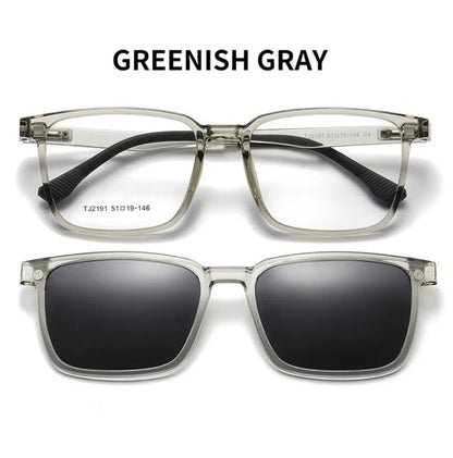 Flip-up Magnetic Clip-on Prescription Glasses Men Women TR90 Polarised Myopia Sunglasses Night Vision Reading Glasses 2191