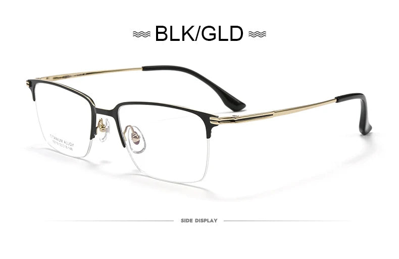 Pure Titanium Half Frame Business Eyeglasses Frames Anti-blue Light Reading Glasses Men's Customized Prescription X15119B