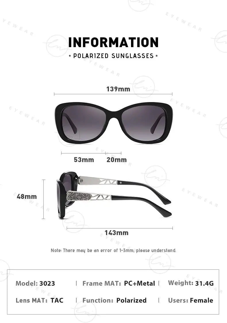 2024 Women's Sunglasses Gradient Polarized Lens Luxury Design Ladies Elegant UV400 Fashion Eyewear Lunette De Soleil Femme