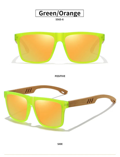 New Arrivals Black Wooden Polarized Sunglasses for Men Bamboo Sunglasses Red UV400 Lenses Fashion Driving Shades S5565