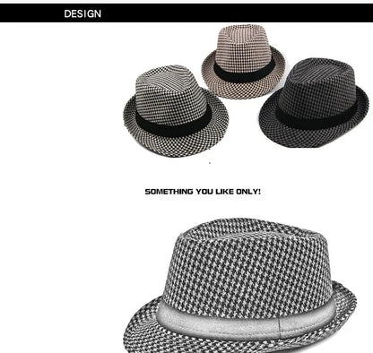 Spring Summer New Middle Aged Men's Top Hat Fashion Knitted Jazz Gentleman Black Chapeay Fedoras Bucket Hat Caps