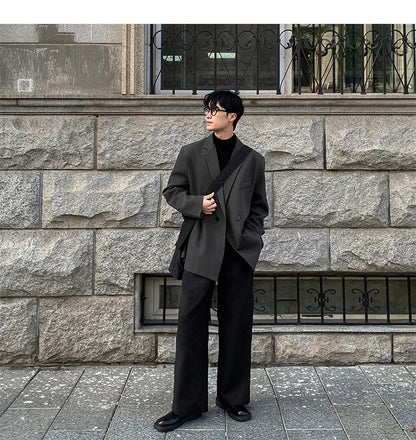 Spring Summer Men Formal Blazers Men Korean Fashion Loose Casual Dress Jacket Men Harajuku Social Suit Jacket Clothing