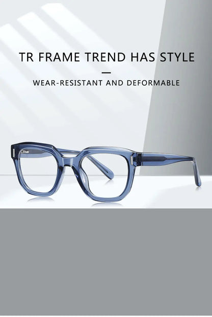 New Fashion Personalized Geometric Design Men's and Women's Anti-Blue Light Reading Glasses Customizable Prescription