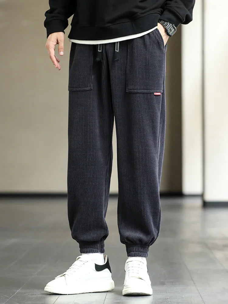 Pants Men Loose Fit Baggy Sweatpants Casual Fashion Streetwear Trend Autumn Winter Harem Joggers Trouser Male Plus SIze