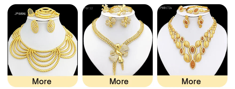4Pcs Gold Color Rose Jewelry Set Exaggeration Big Drop Necklace Super Large Bracelet Long Earring Ring For Women Gift