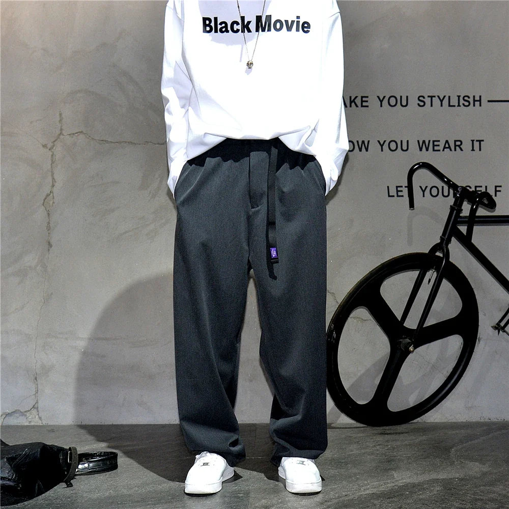 Japanese Vintage Casual Baggy Pants Mens Clothing High Quality Trend Straight Pants Fashion Loose Trousers Streetwear Pants Male