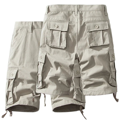 Men's Cotton Shorts Casual Sports Short Pants Tactical Bermuda Shorts American Style Knee Length Streetwear