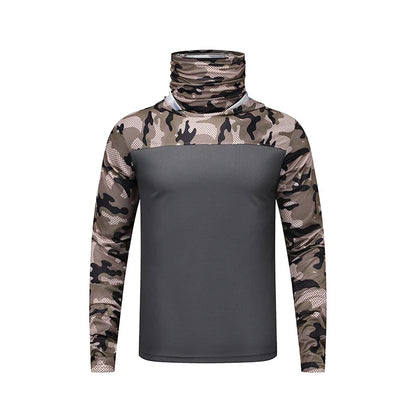 Summer Ultra-thin Tshirts Sun Protection Lightweight Mesh Patchwork Camouflage Ice Silk Sports Elasticity Surface Fishing Tees