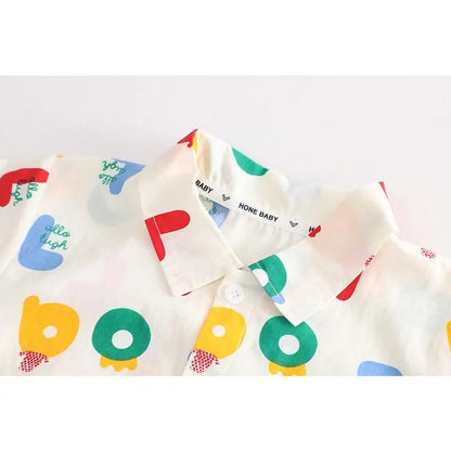 Children Boys Girl Clothes Suit Summer Kids Causal Full Letter Printed Cars Shirt Shorts 2Pcs/Set Kids Toddler Infant Clothing