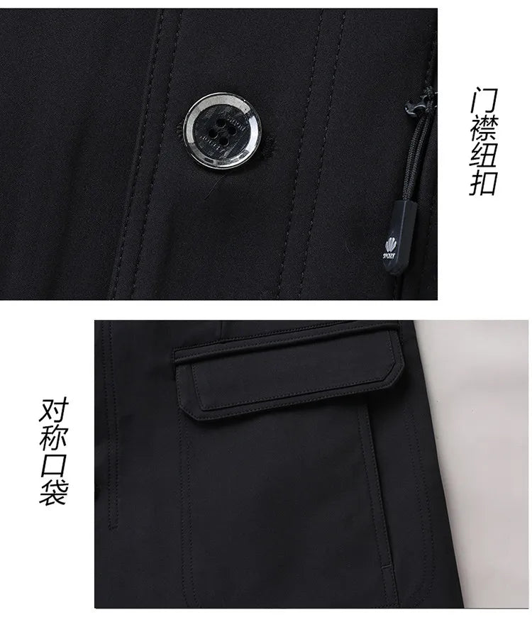 Men's Turn-down Collar Button Jacket Business Casual Outerwear for Male