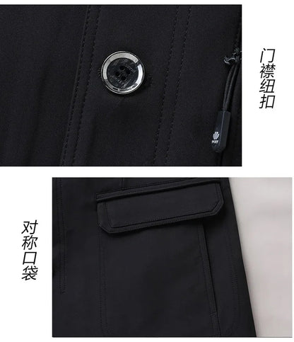 Men's Turn-down Collar Button Jacket Business Casual Outerwear for Male