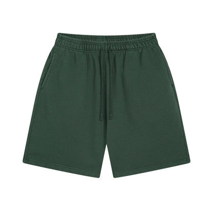 Fashion Summer Men 420gsm Washed Cotton Shorts Retro Unisex High Street Terry Knee Length Short Pants Streetwears HY0845