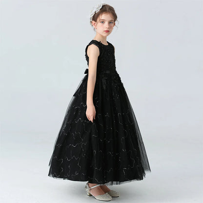 BX683 Kids Dresses For Girls Lace Dress Gown Princess Clothes Children Formal Evening Party Flower Girls Wedding Vestidois