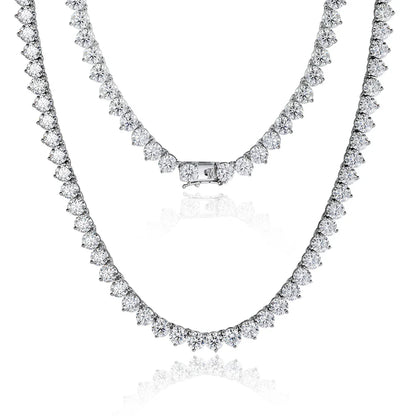 3 Claw D VVS1 Moissanite Tennis Necklace 3/4/5mm GRA Certified Lab Diamond Solid s925 Silver GRA Necklace for Women Man