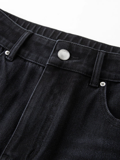 Double-length Jeans Women High-waisted Slim-fit Classic Straight Pants High Waist Elegant Office Lady Spring Trendy