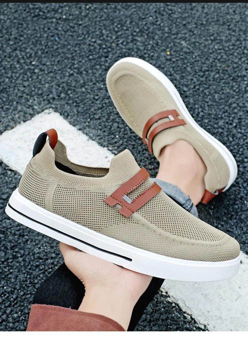 New Fashion Men Casual Shoes Lightweight Breathable Outdoor Walking Sports Shoes Driving Shoes Men Flat Canvas Shoes Large Size