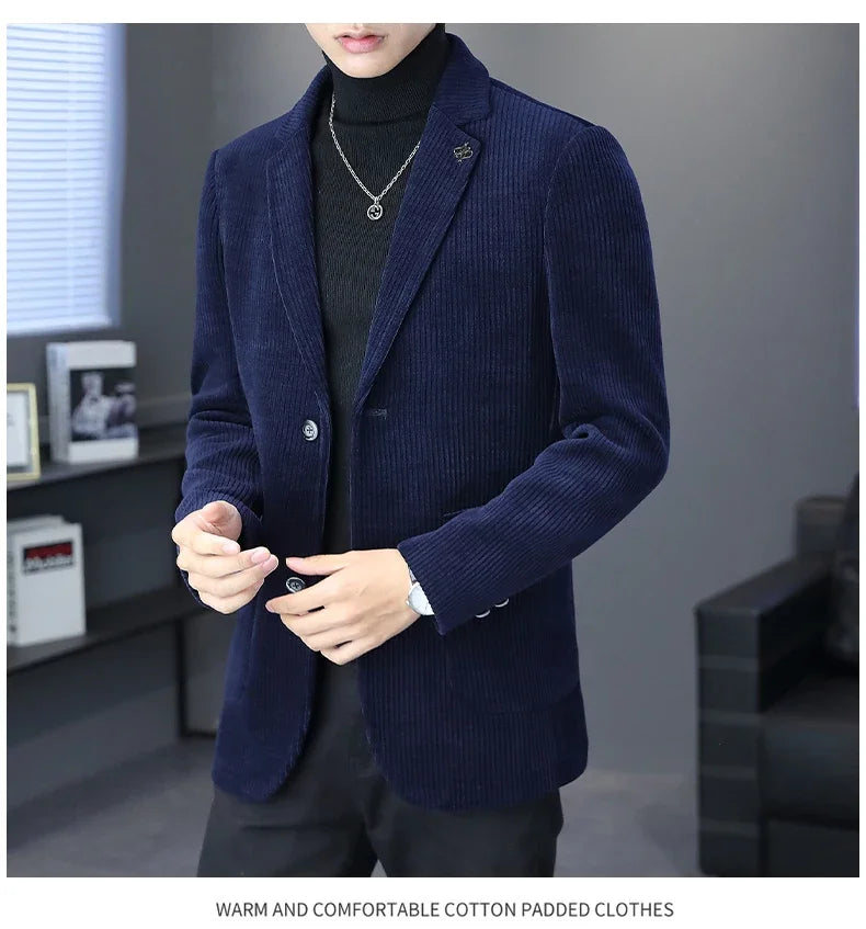 Blazer Boutique Men's Fashion Business Casual Solid Color Korean Version of The Trend Simple Casual Elite Party Gentleman Suit