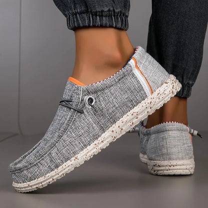 Men's Shoes Canvas Loafers Comfortable Breathable Men's Casual Shoes Driving Shoes Vulcanized Shoes Flat Shoes Men Walking Shoes