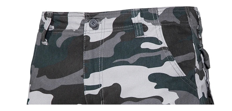Mens Camo Shorts Men Camouflage Overalls Loose Casual Outdoor Sports Half Pants Side Pocket Cotton Comfortable Shorts