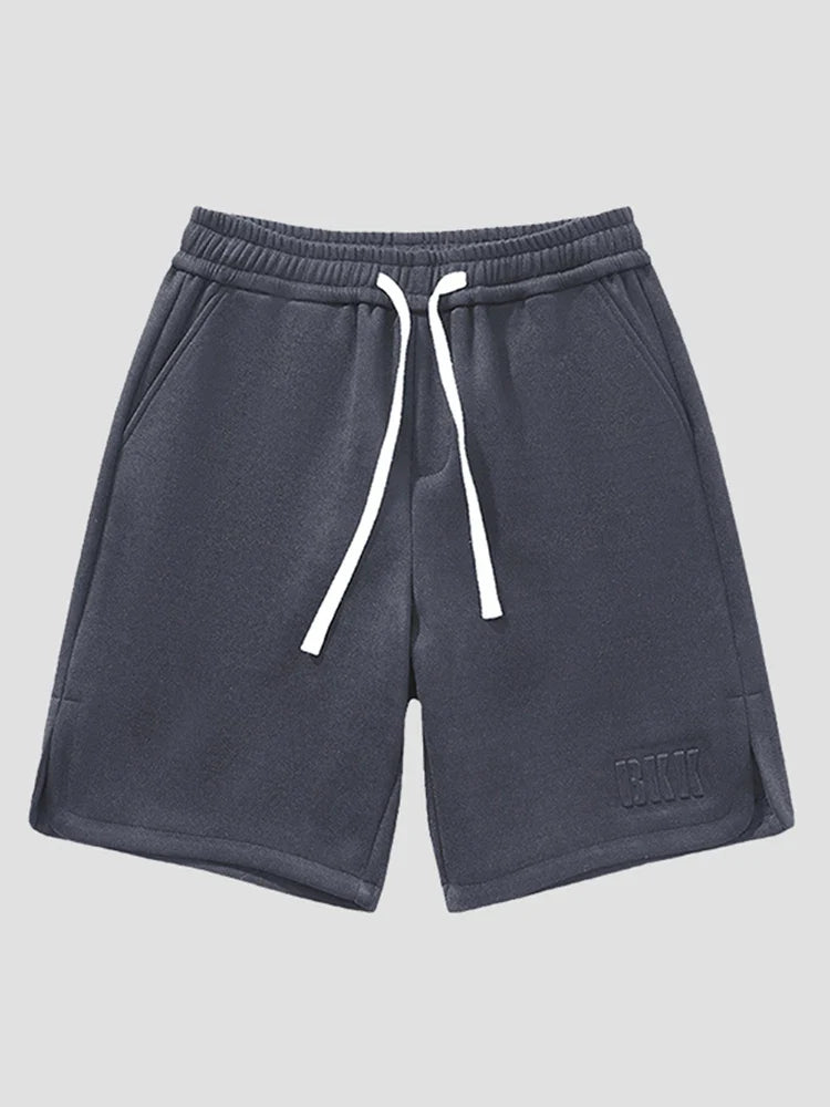 Summer Men's Sport Shorts Knee-Length Straight Loose Short Pants Streetwear Drawstring Knitted Sweat Casual Shorts Big Size 8XL