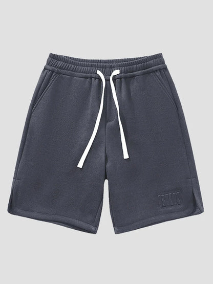 Summer Men's Sport Shorts Knee-Length Straight Loose Short Pants Streetwear Drawstring Knitted Sweat Casual Shorts Big Size 8XL