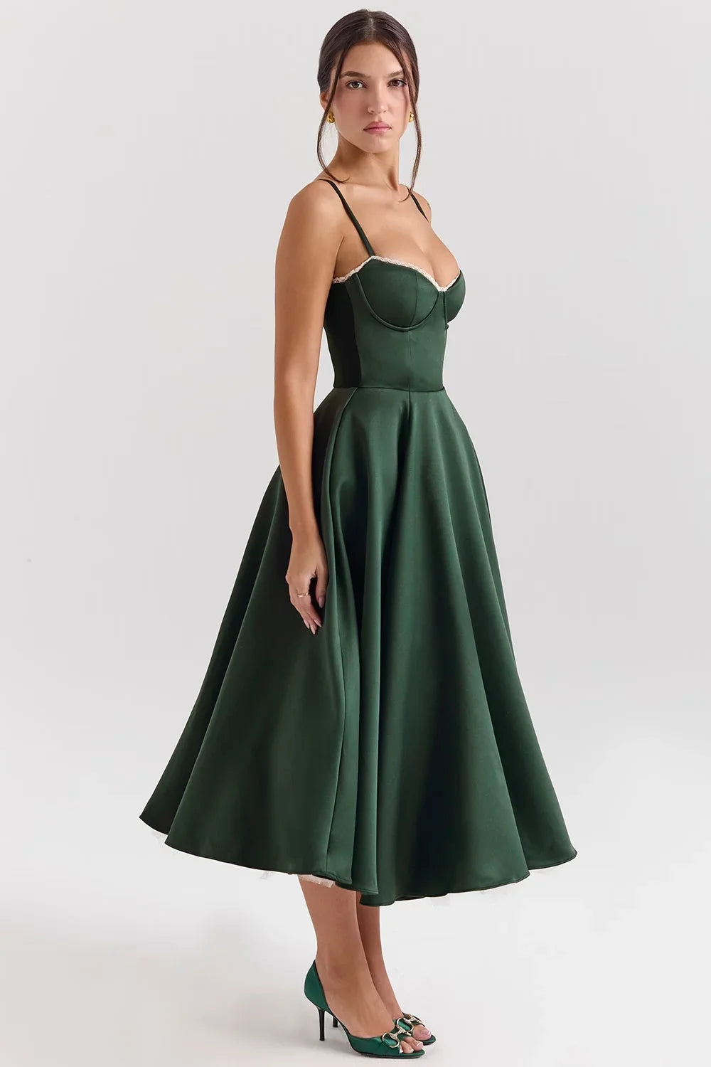 Double Layer European And American Women's New Best-Selling New Type SlingVCollar Sleeveless Dress Pettiskirt Long Skirt