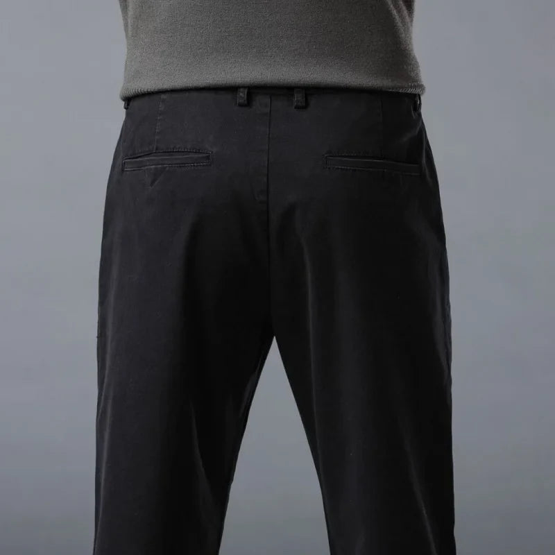 190 Cm Tall Men's Pants Summer Straight Chino Trouser Male Stretch Cotton Office Work Extra Long Leg Length 115 110cm Lengthed