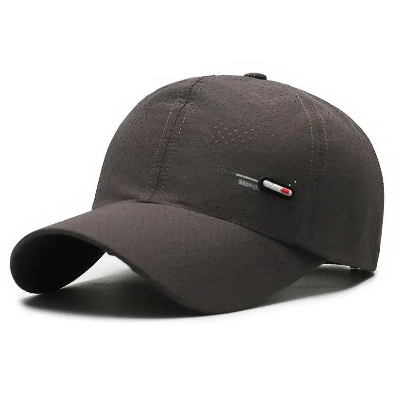 Summer Small Leather Label Quick-dry Baseball Cap Outdoor Sports Running Duck Cap Fashion Trend Simple Hat Men