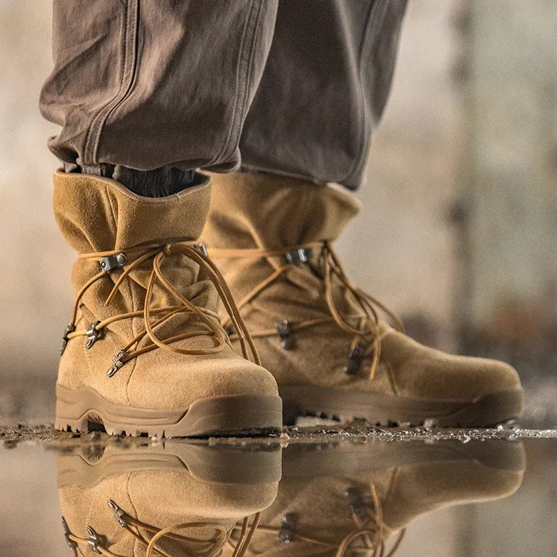 Men's Vintage High-top Desert Boots Outdoor Cowboy Boots Indestructible Work Shoes Winter Safety Shoes