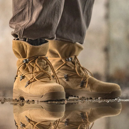 Men's Vintage High-top Desert Boots Outdoor Cowboy Boots Indestructible Work Shoes Winter Safety Shoes