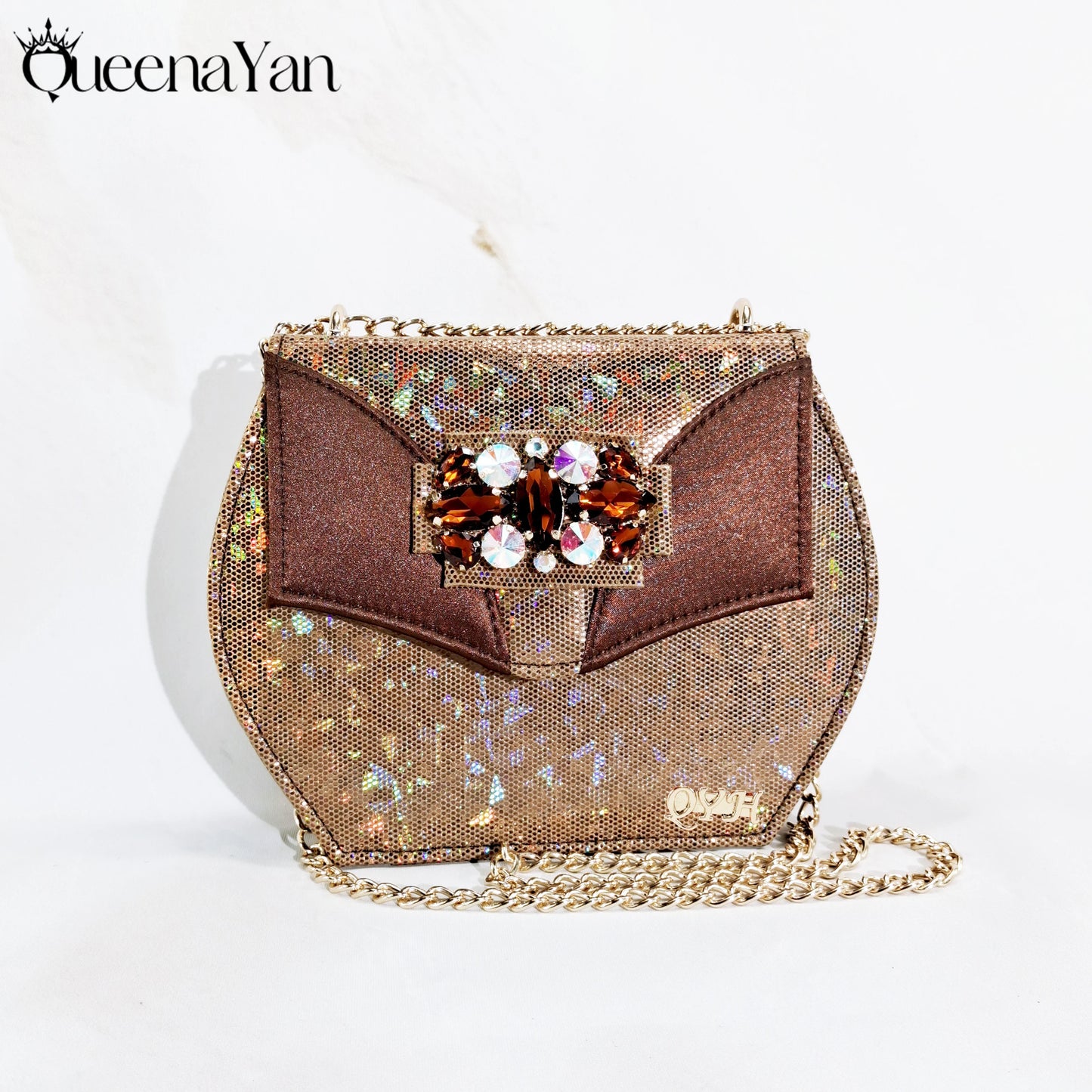 2025 New-Season Peep Toe Ladies' Shoes Elegant Coral Color Diamond-Embellished High Heels Italian-Designed Shoe and Handbag Set
