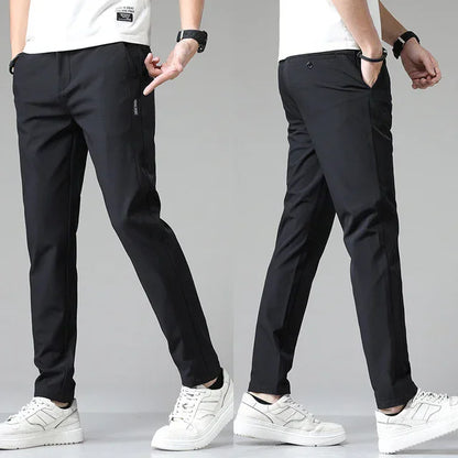 Spring Summer Ultra-thin Men's Stretch Slim Straight Casual Pants High Quality Fashion Breathable Golf Sports Trousers
