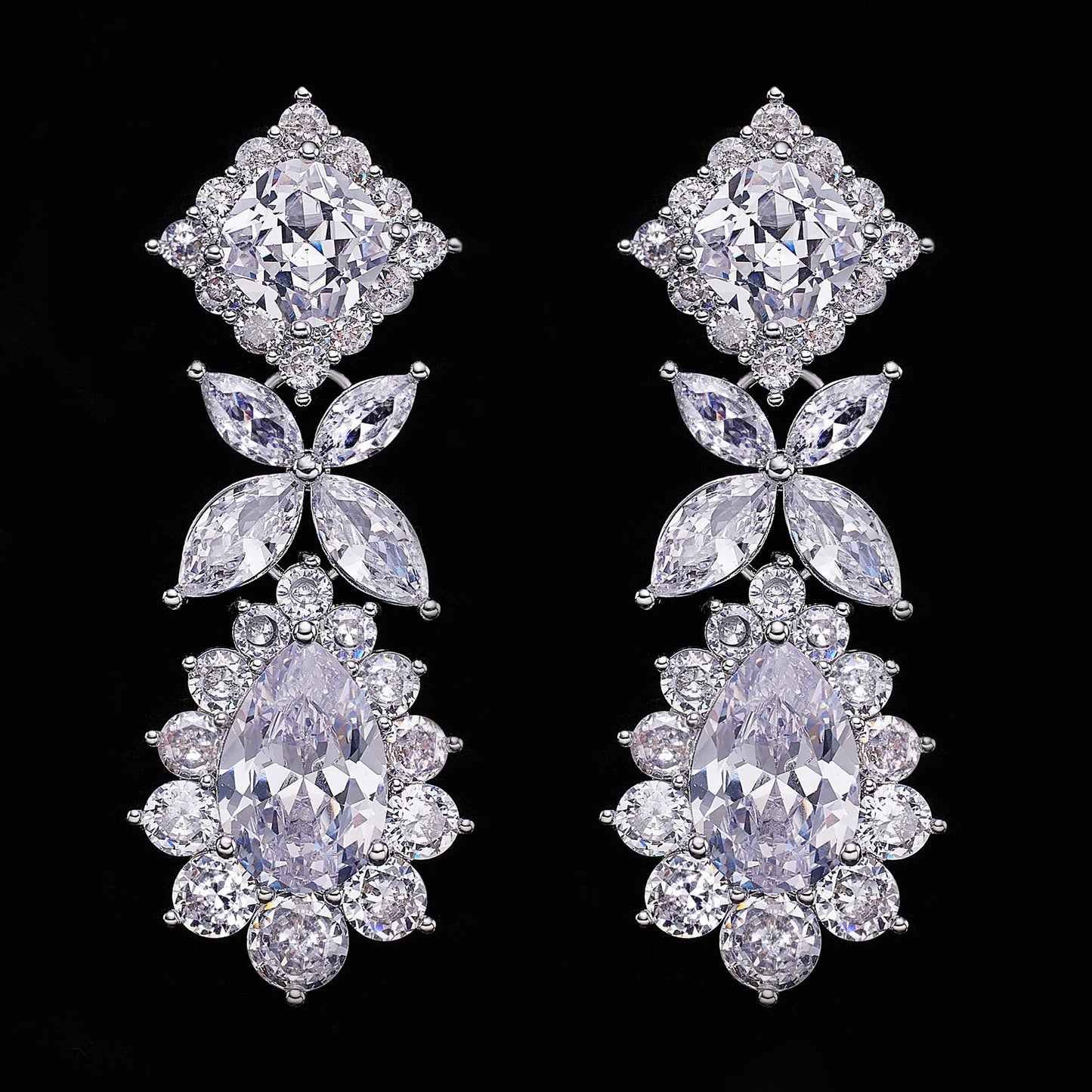 2024 Hot selling 4-piece cubic zirconia bridal jewelry set, Dubai Nigeria crystal wedding jewelry set