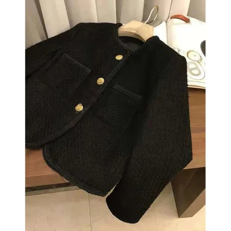 Women's Suit Coat 2025 Spring Autumn Temperament Versatile Ladies Woolen Blazer Jacket Casual Loose Lady Blazer Outerwear
