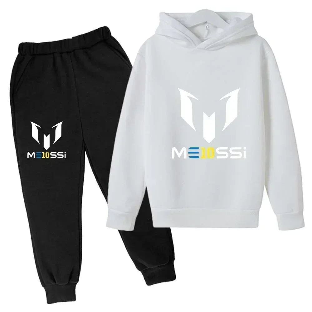 Autumn Football Star Messi 3-12Y Children Hoodies Sets Pants Suit 2 Pcs Sets Kids Boy Girl Clothing Casual Fashion Tracksuits