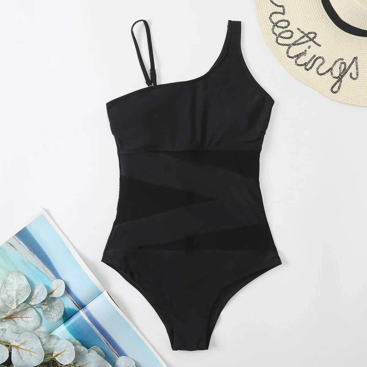 Sexy Net One Piece Swimsuit Women's Closed Swimwear 2026 New Push Up Swimming Wear Bodysuit Bathing Suit Beachwear Pool Bather