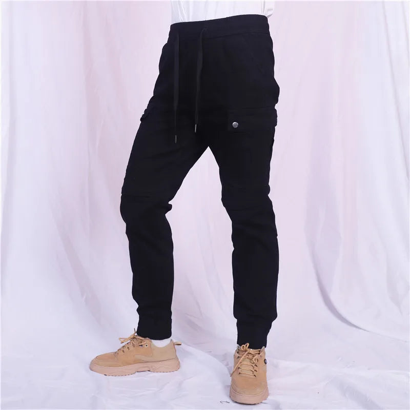 Motorcycle Riding Jeans Pants Elastic waist and ankle tied casual pants Soft And Casual Inset Gear Layer On Hips And Knees