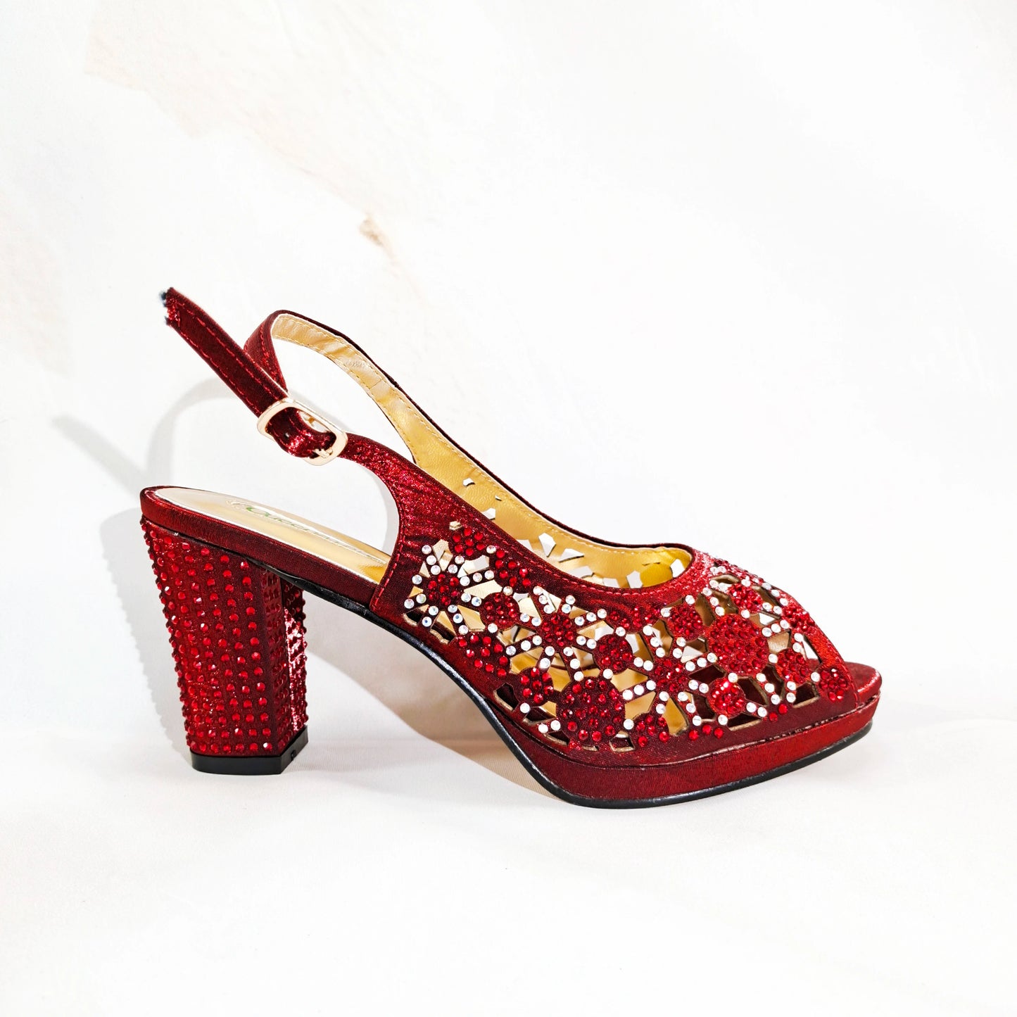 2025 New Rhinestone Design African-Inspired Shoe and Bag Set Olive Toe-Exposing Comfortable Women's High Heels Trending on INS
