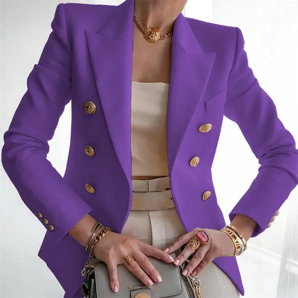 Women's Korean Fashion Long Sleeve Blazer Casual Loose Office Coat Spring Autumn Versatile New Clothing