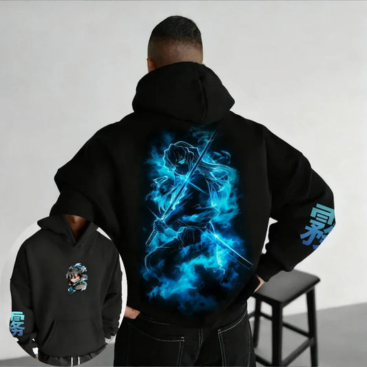 Demon Slayer Men's Hoodie Sweatshirt Muichiro Tokito Anime Spring Autumn Winter Boy Harajuku Long-sleeved Parent-child Outfit