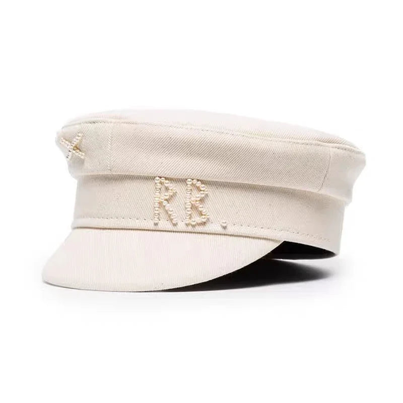 New Winter Women Hats Newsboy Caps Flat letter Militray Caps British Vintage Visor cap