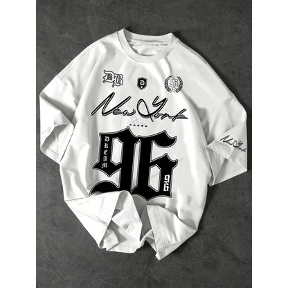 Summer 2025 New Men's New York 96 3d printed digital printed baseball T-shirt, short-sleeved O-neck casual T-shirt, oversized sp
